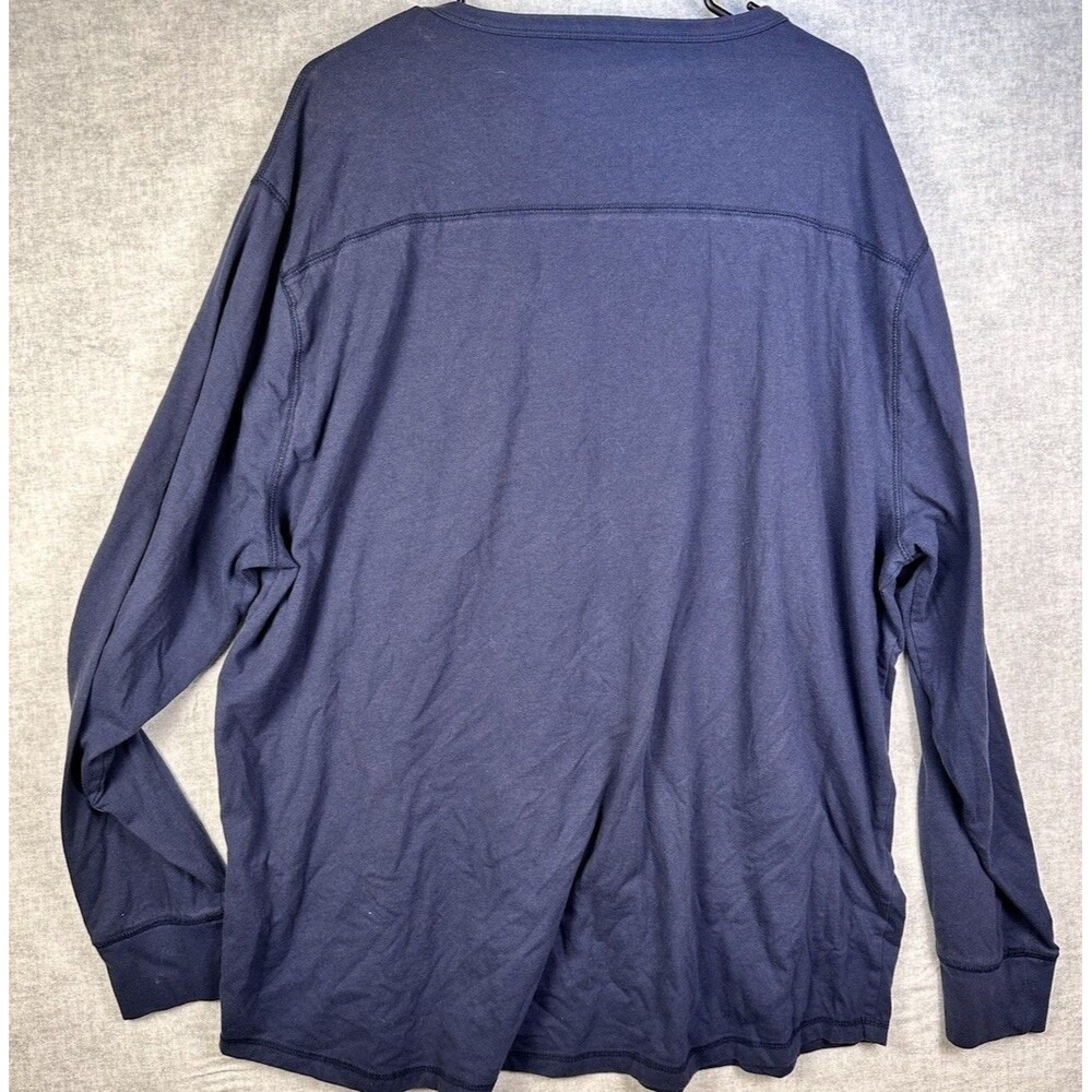 Lucky Brand Los Angeles Mens Blue Round Neck Long Sleeve Blank T-shirt Sz XXL - Picture 2 of 6